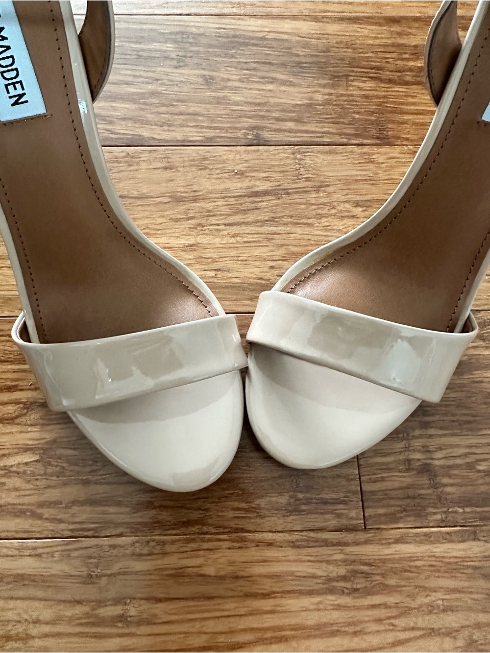 Steve Madden Nude Patent Ankle-Strap Stiletto heels - Picture 9 of 12